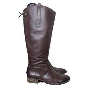 NWOB Sam Edelman Brown Leather Zip-Up Riding Boots, Size 12M